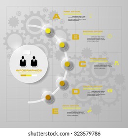 Abstract 5 steps business presentation template. Design clean number banners template/graphic or website layout. Vector.