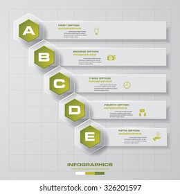 Abstract 5 steps business presentation template. Design clean number banners template/graphic or website layout. Vector.