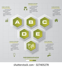Abstract 5 steps business presentation template. Design clean number banners template/graphic or website layout. Vector.