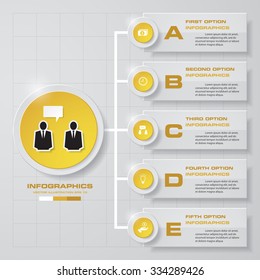 Abstract 5 steps business presentation template. Design clean number banners template/graphic or website layout.