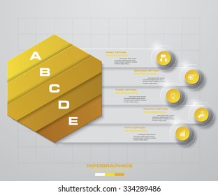 Abstract 5 steps business presentation template. Design clean number banners template/graphic or website layout.