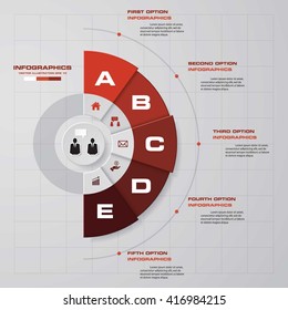 Abstract 5 steps business presentation template. Design clean number banners template/graphic or website layout. Vector.