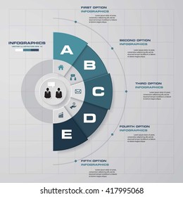Abstract 5 steps business presentation template. Design clean number banners template/graphic or website layout. Vector.