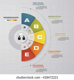 Abstract 5 steps business presentation template. Design clean number banners template/graphic or website layout. Vector.