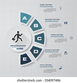Abstract 5 steps business template for your presentation.