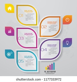 Abstract 5 steps chart infographics elements for presentation. EPS 10.