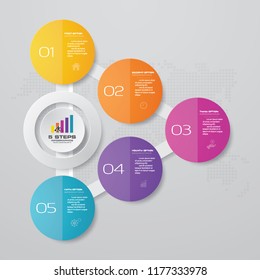 Abstract 5 steps chart infographics elements for presentation. EPS 10.