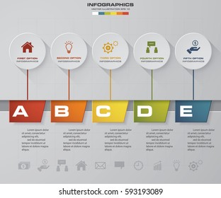 Abstract 5 steps chart/timeline for presentation. EPS10.