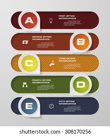Abstract 5 steps diagram. Step by step infographics illustration