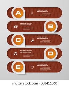 Abstract 5 steps diagram. Step by step infographics illustration