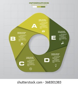 Abstract 5 steps infographics background. Number banners template/tags or website layout. Vector.
