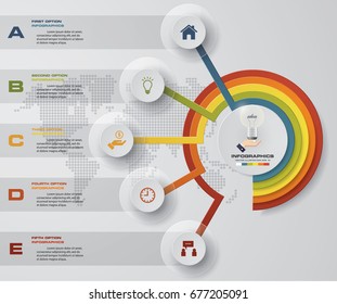 Abstract 5 steps infographics element template for your design. EPS10.