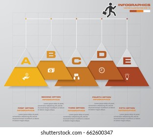 Abstract 5 steps infographics elements/timeline.Vector illustration.