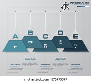 Abstract 5 steps infographics elements/timeline.Vector illustration.