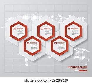 Abstract 5 steps infographics elements.Vector illustration.