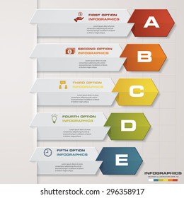 Abstract 5 steps infographics elements.Vector illustration.