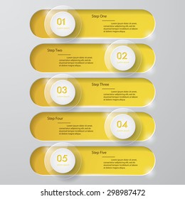 Abstract 5 steps infographics elements.Vector illustration.