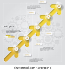 Abstract 5 steps infographics elements.Vector illustration.