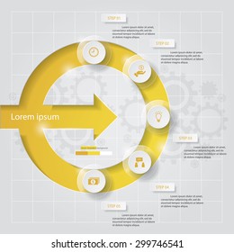 Abstract 5 steps infographics elements.Vector illustration.