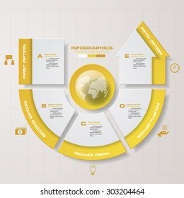 Abstract 5 steps infographics elements.Vector illustration.