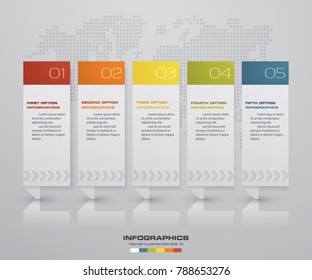 Abstract 5 steps infographics elements.Vector illustration. timeline presentation.