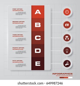 Abstract 5 steps infographics/timeline elements.Vector illustration.
