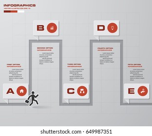 Abstract 5 steps infographics/timeline elements.Vector illustration.