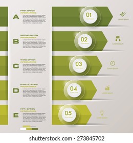Abstract 5 steps infographis elements.Vector illustration.