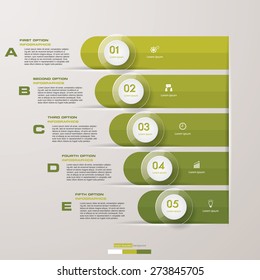 Abstract 5 steps infographis elements.Vector illustration.