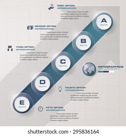 Abstract 5 steps infographis elements.Vector illustration.