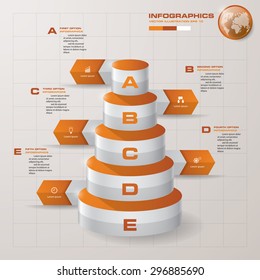Abstract 5 steps infographis elements.Vector illustration.