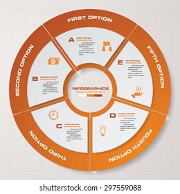 Abstract 5 steps infographis elements.Vector illustration.