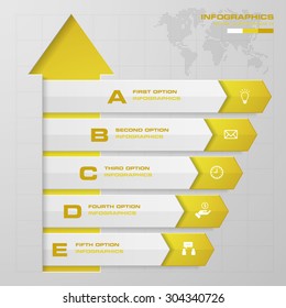 Abstract 5 steps infographis elements.Vector illustration.