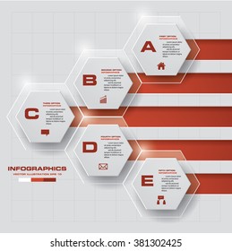 Abstract 5 steps infographis elements.Vector illustration.
