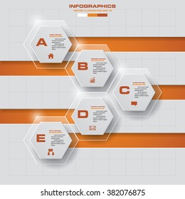 Abstract 5 steps infographis elements.Vector illustration.