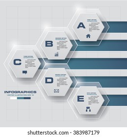 Abstract 5 steps infographis elements.Vector illustration.