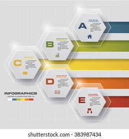 Abstract 5 steps infographis elements.Vector illustration.