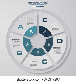 Abstract 5 steps infographis elements.Vector illustration.