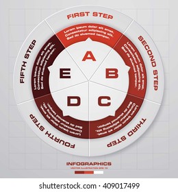 Abstract 5 steps infographis elements.Vector illustration.
