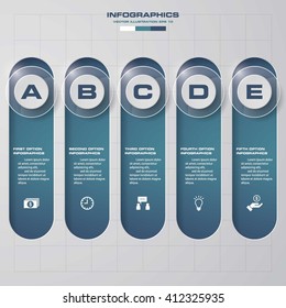 Abstract 5 steps infographis elements.Vector illustration