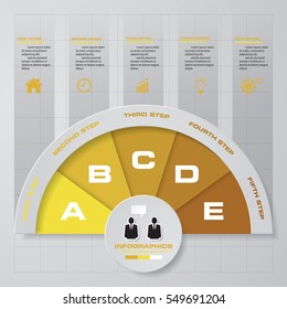Abstract 5 steps infographis elements.Vector illustration.