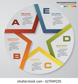 Abstract 5 steps infographis elements.Vector illustration.