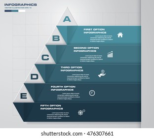 Abstract 5 steps presentation banner template. Vector illustration. EPS10.