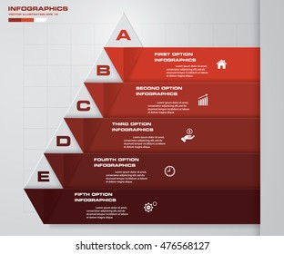 Abstract 5 steps presentation banner template. Vector illustration. EPS10.