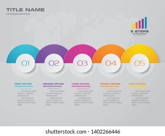 Abstract 5 steps presentation chart infographics element. EPS 10.	
