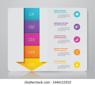 Abstract 5 steps presentation chart infographics element. EPS 10.