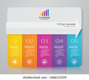 Abstract 5 steps presentation chart infographics element. EPS 10.