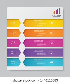 Abstract 5 steps presentation chart infographics element. EPS 10.