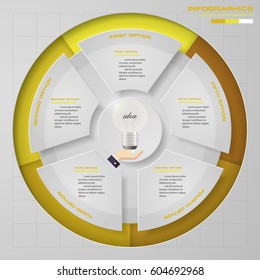 Abstract 5 steps presentation template. EPS10. For your design and sample text.