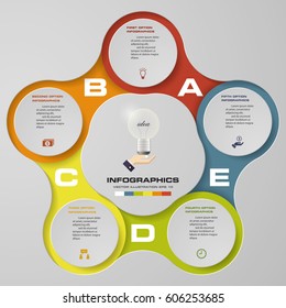 Abstract 5 steps presentation template. EPS10. For your design and sample text.